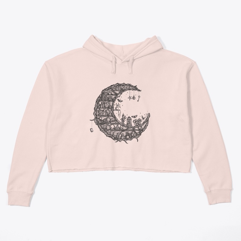Crescent moon bookshelf