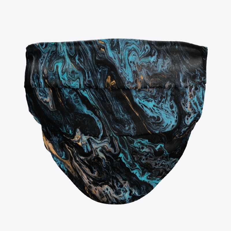 Marble Effect (Blue, black and gold)