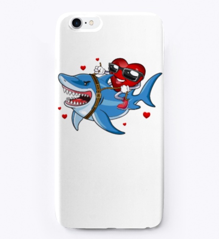 Heart Riding Shark Valentine T Shirt