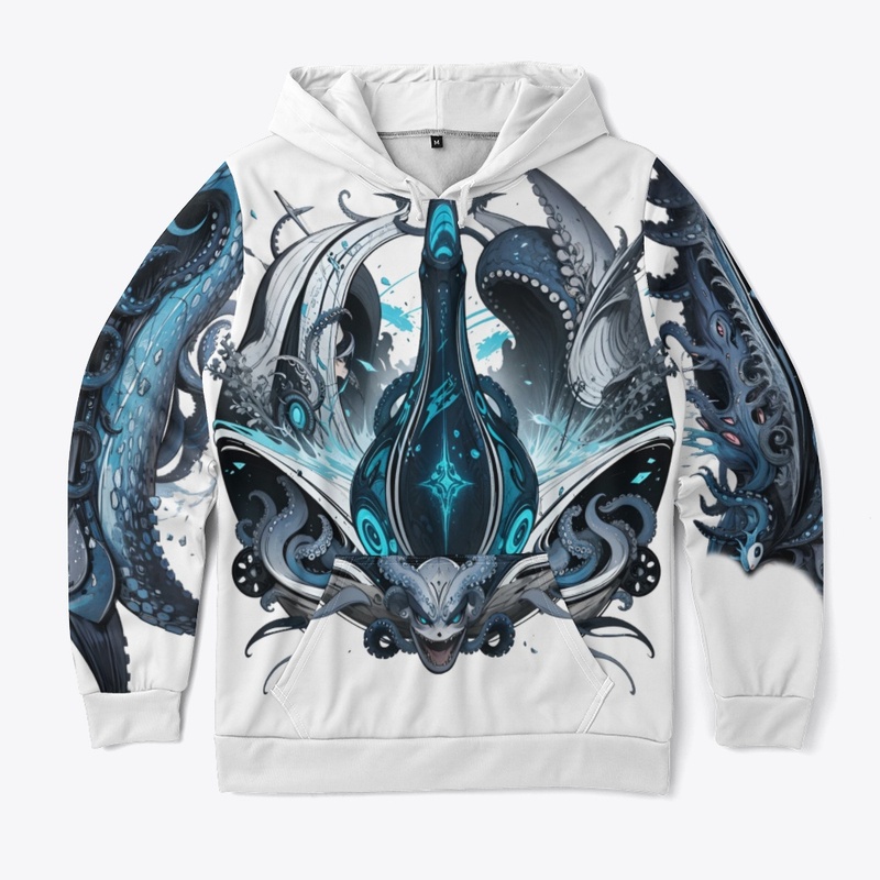 Blue Octopus Amidst City Lights