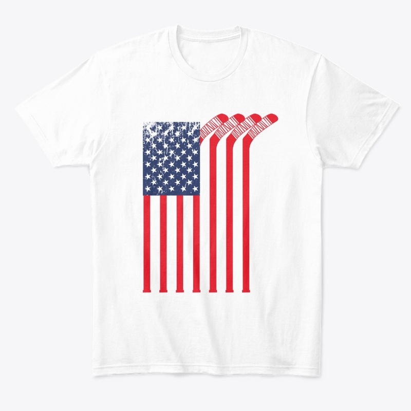Hockey Stick American Flag USA Gifts