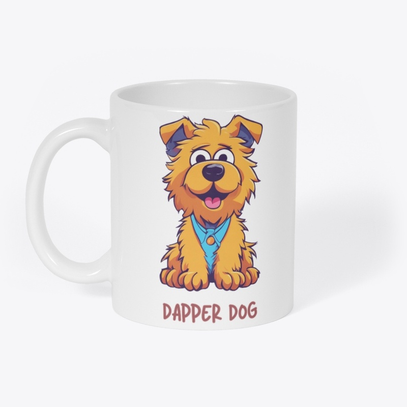 Smiling Furry Dog Wearing Blue Shirt