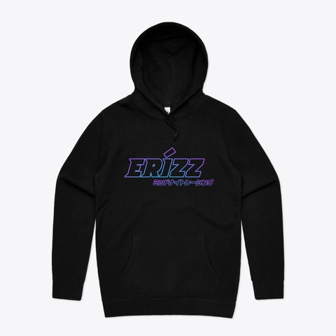 Erizz New Design Stencil Hoodie Black T-Shirt Front