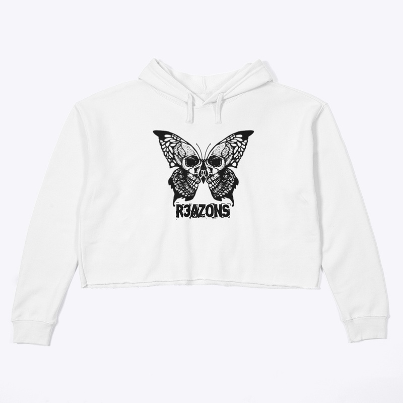 R3 Butterfly Tattoo Crop Top Hoodie 