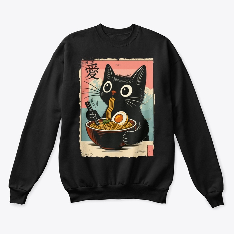 FUNNY CAT RAMEN T-SHIRT