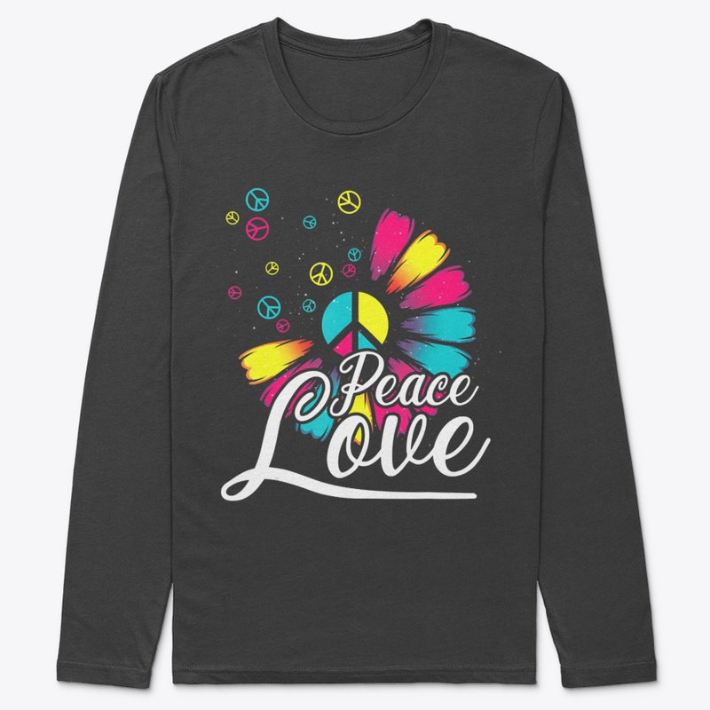FLORAL PEACE SYMBOL COLORFUL PSYCHEDELIC