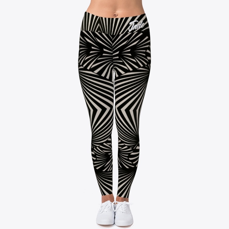 Black and white Rays Leggings by Jade