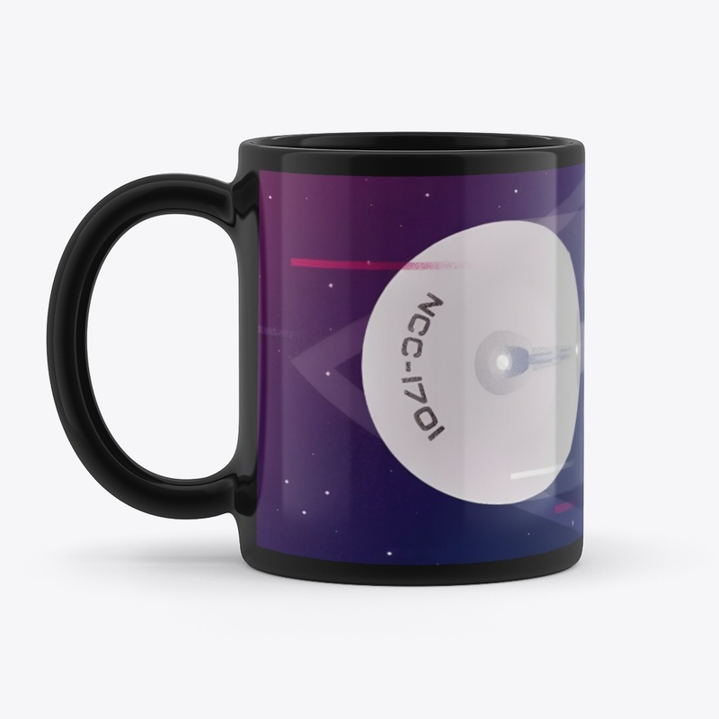 TREK FAN ART ENTERPRISE 1701 BLACK MUG