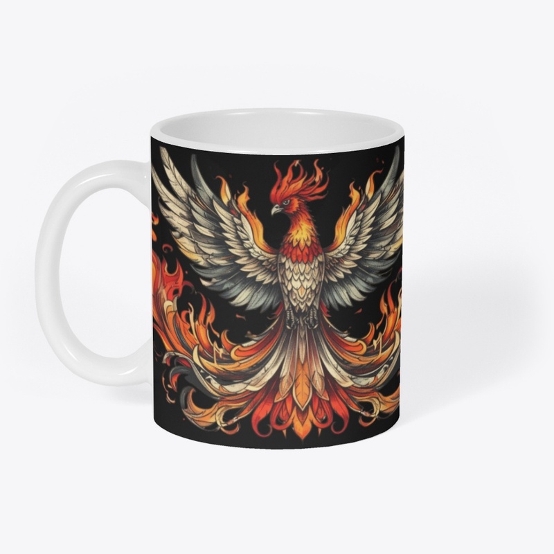 The image features a phoenix