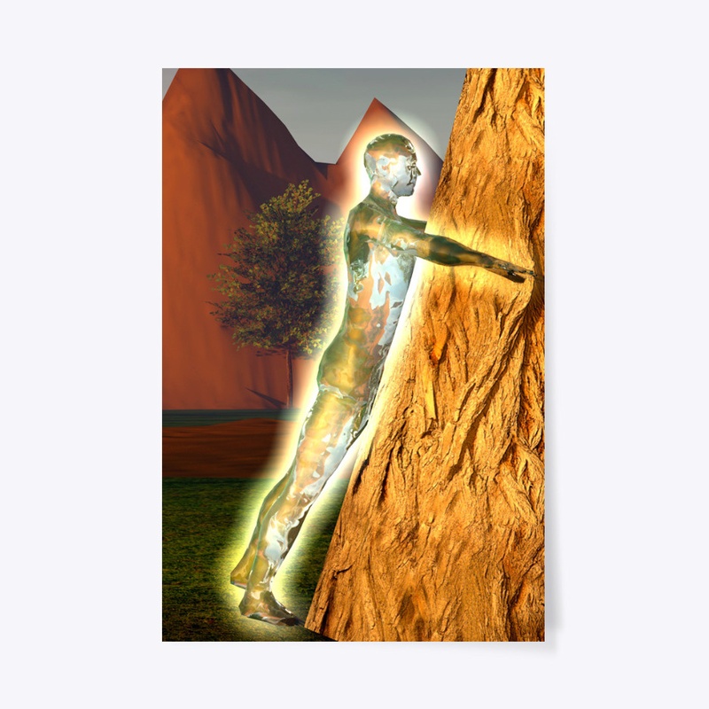 Man hugging tree
