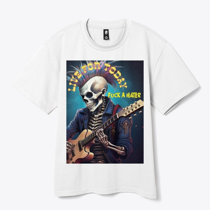 Skeleton anti-hater rockstar