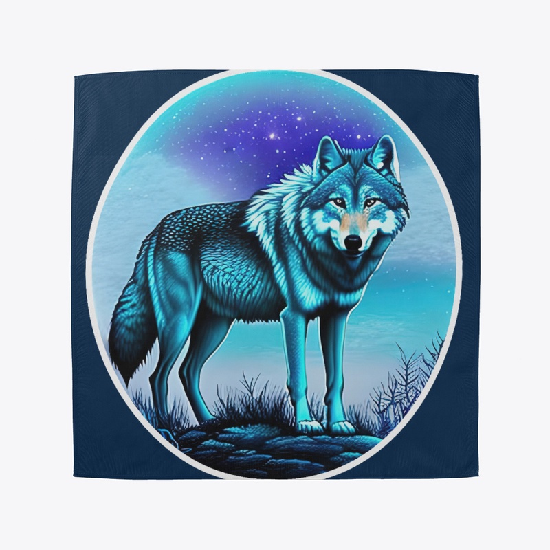 A Wild Wolf Illustrated in Blues
