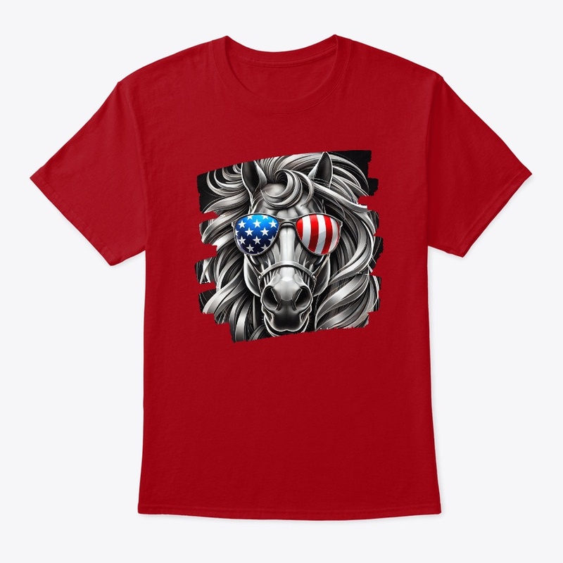 Lion Art with American Flag Sunglasses