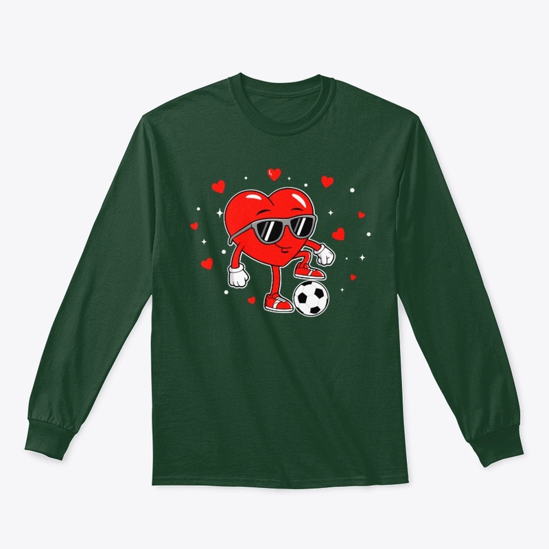 Funny Heart Valentine Play Football