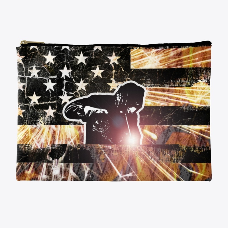 Welding Flag Sparks and Flames
