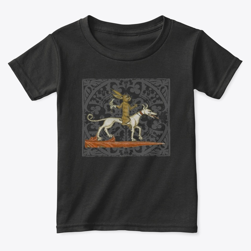 Medieval Rabbit rides a dog, marginalia