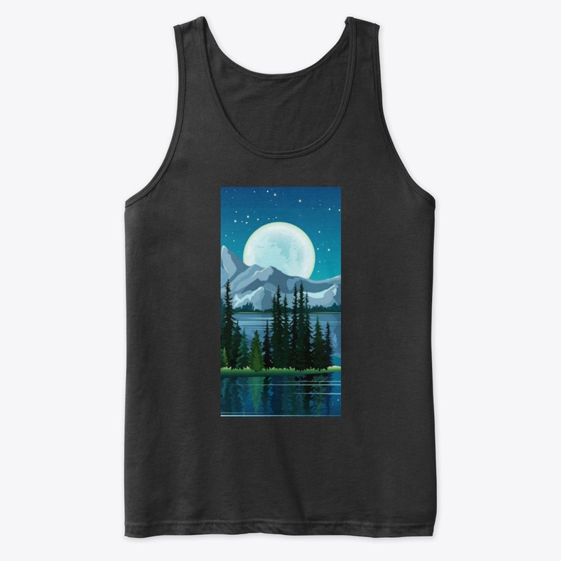 Dark Knight Moon With Forest Reflection