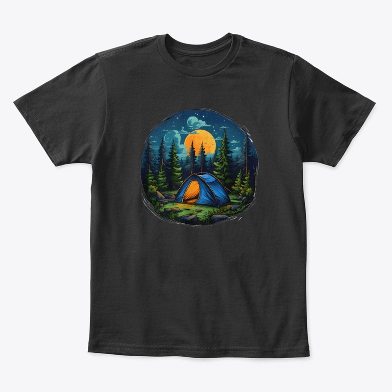 Camping in the jungle dark t shirts