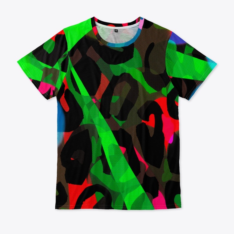 Neon Green And Brown Abstract