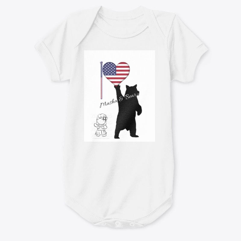 Masha & Bear American Flag Tee!