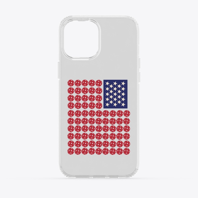 Patriotic Retro USA Flag Red Pickleballs