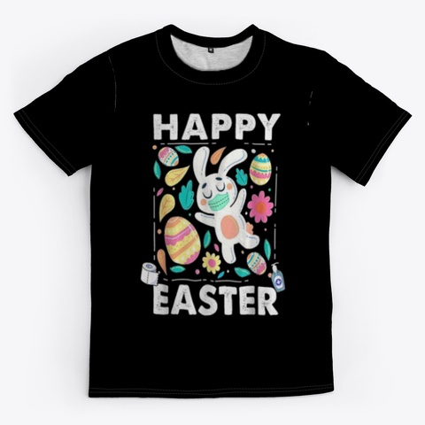 Happy Easter Day Plus Size Shirt Black T-Shirt Front