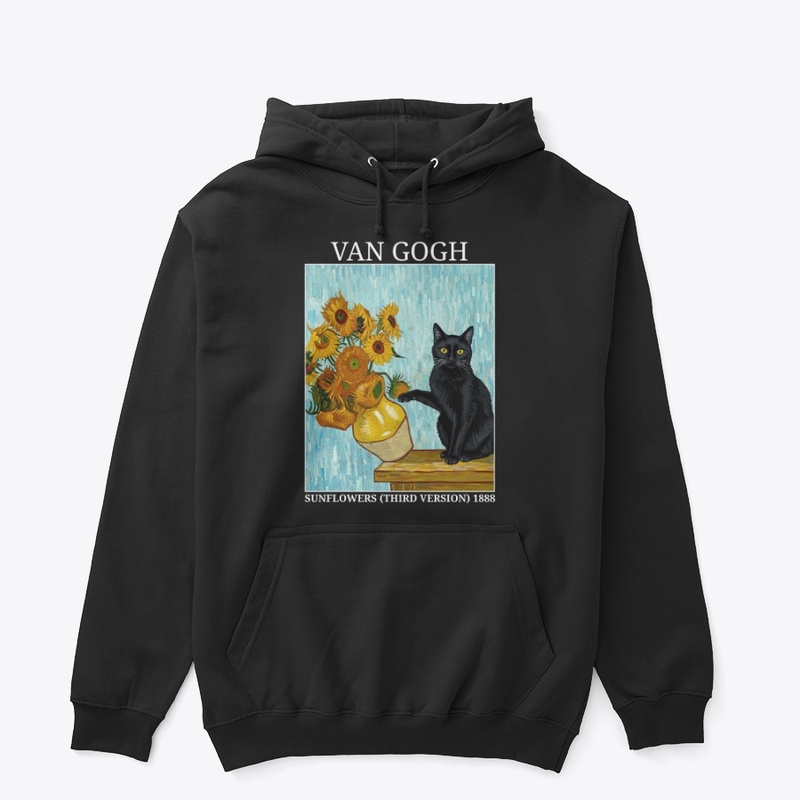 Van Gogh Sunflowers Cat