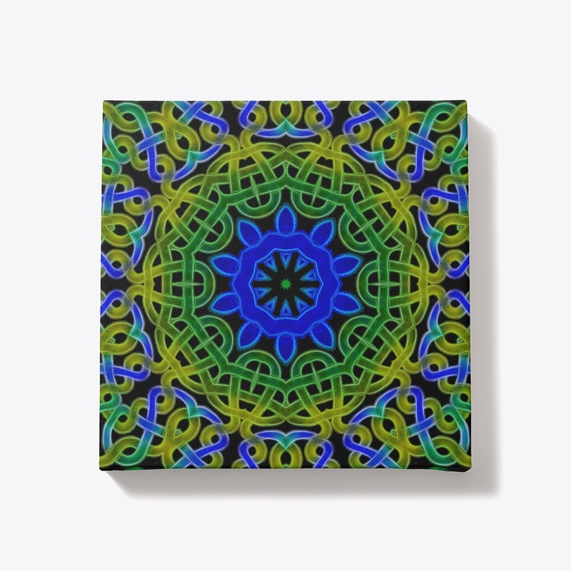 Blue Green Celtic Knot Kaleidoscope