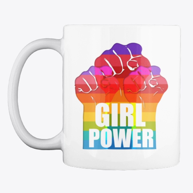 Three fists up for girl power