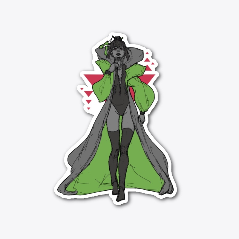 Sci fi girl with designer clothes