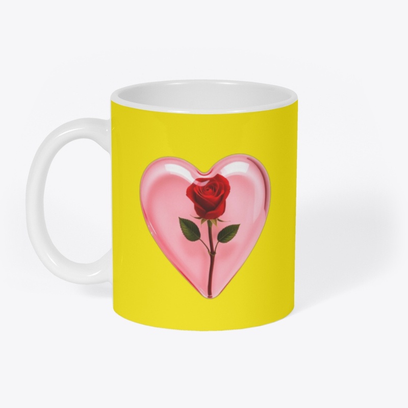 Romantic Rose Heart Mug