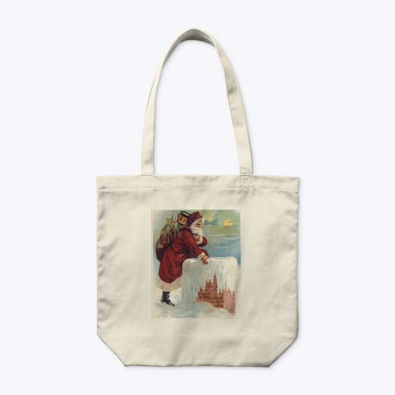 Vintage Santa at the chimney.