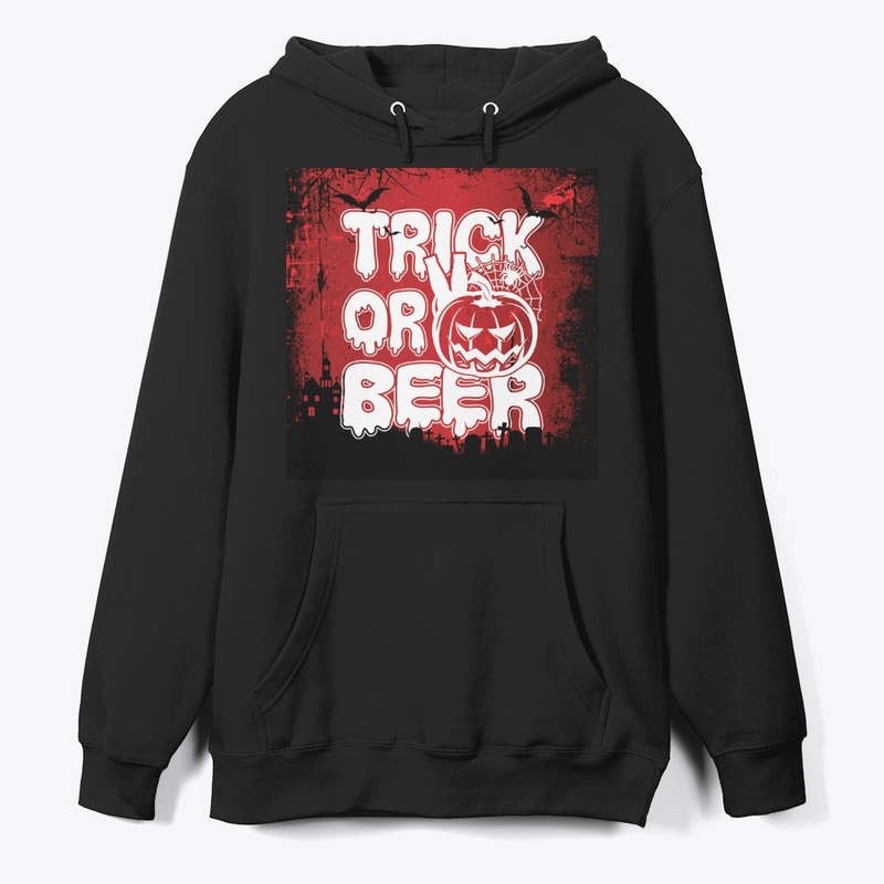 Trick or beer halloween theme design 