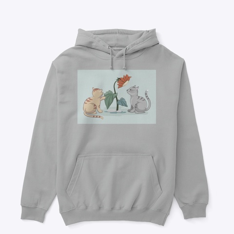 Curious Cats With Sunflower Sport Grey Maglietta Front