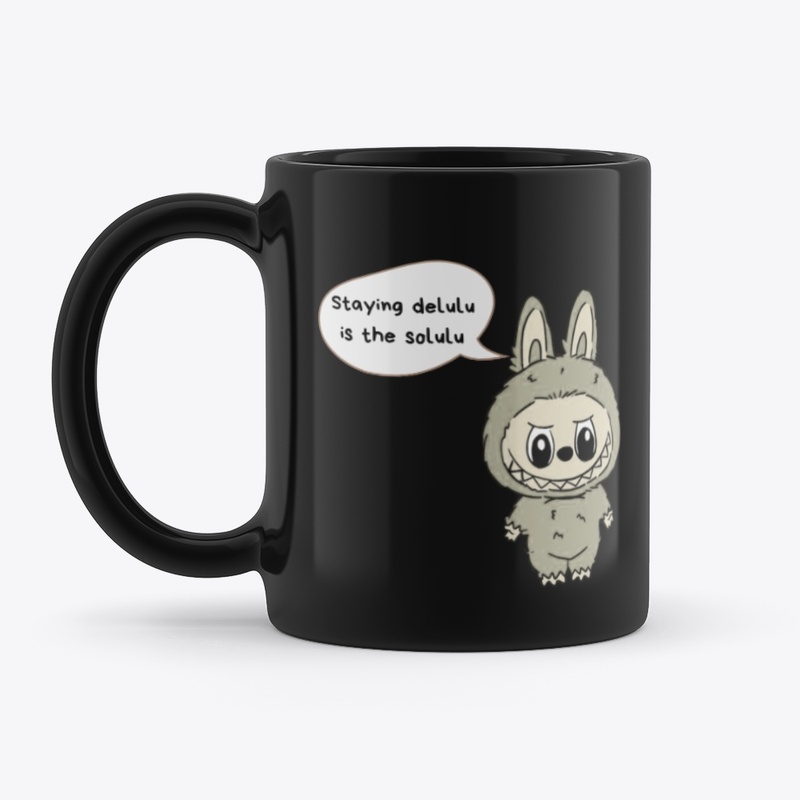 Ceramic Labubu Black Mug Kawaii Gift