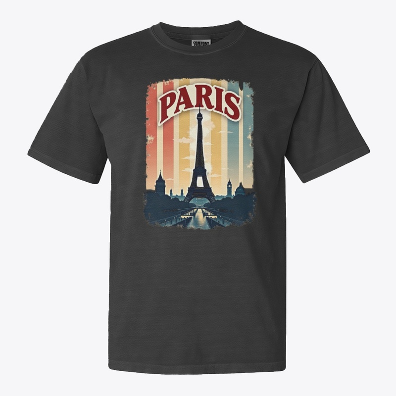 Retro Paris Eiffel Tower 