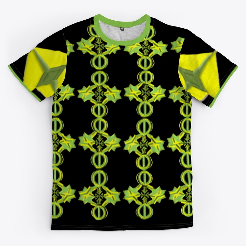 T shirt : Yellow & green pattern