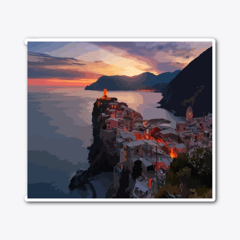 Sunset On A Seaside City