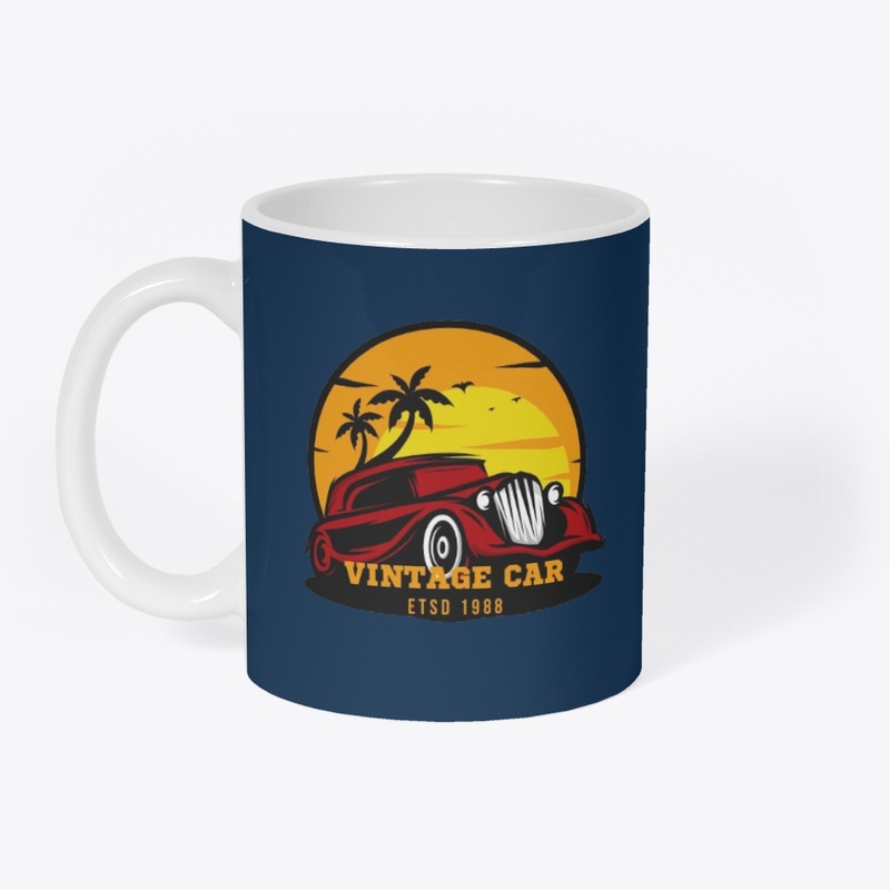 Vintage car printed tshirt 