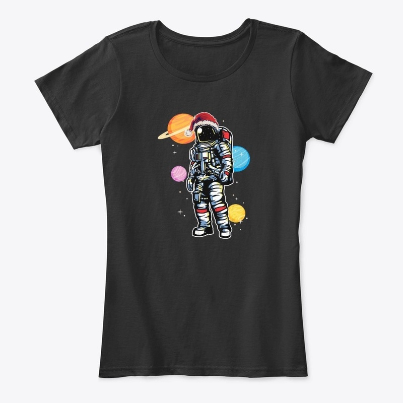 SANTA ASTRONAUT CHRISTMAS TEE SPACE LOVE