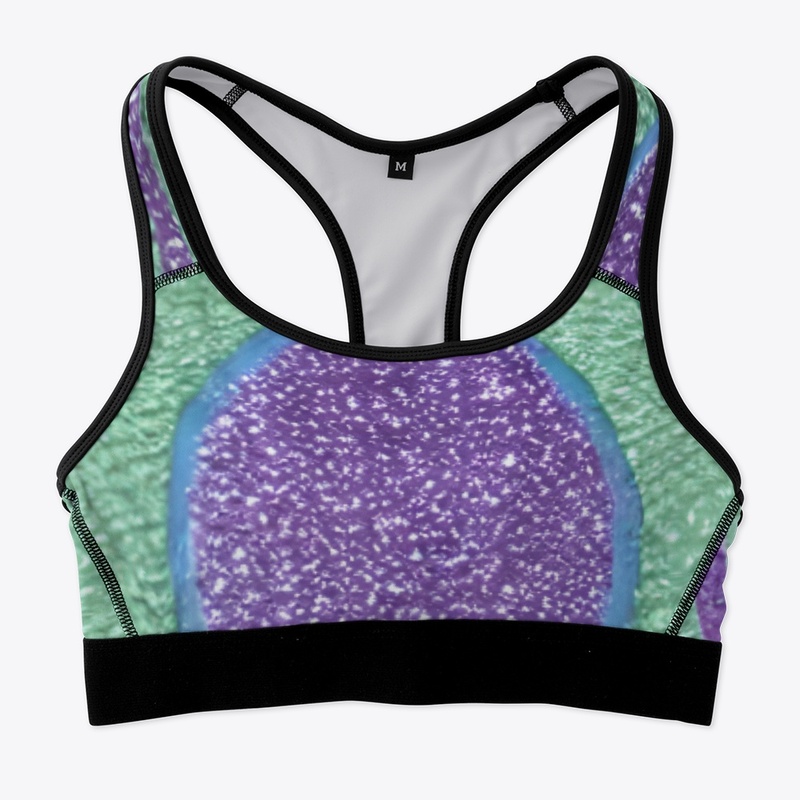 Sparkly Green and Purple Circle Design