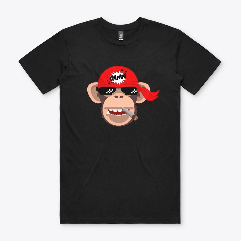  monkey wearing glasses, bandana.smoking
