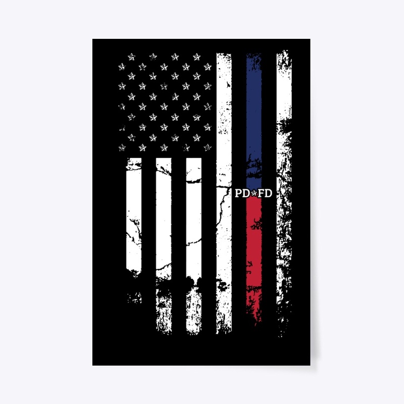 Blue and Red Flag