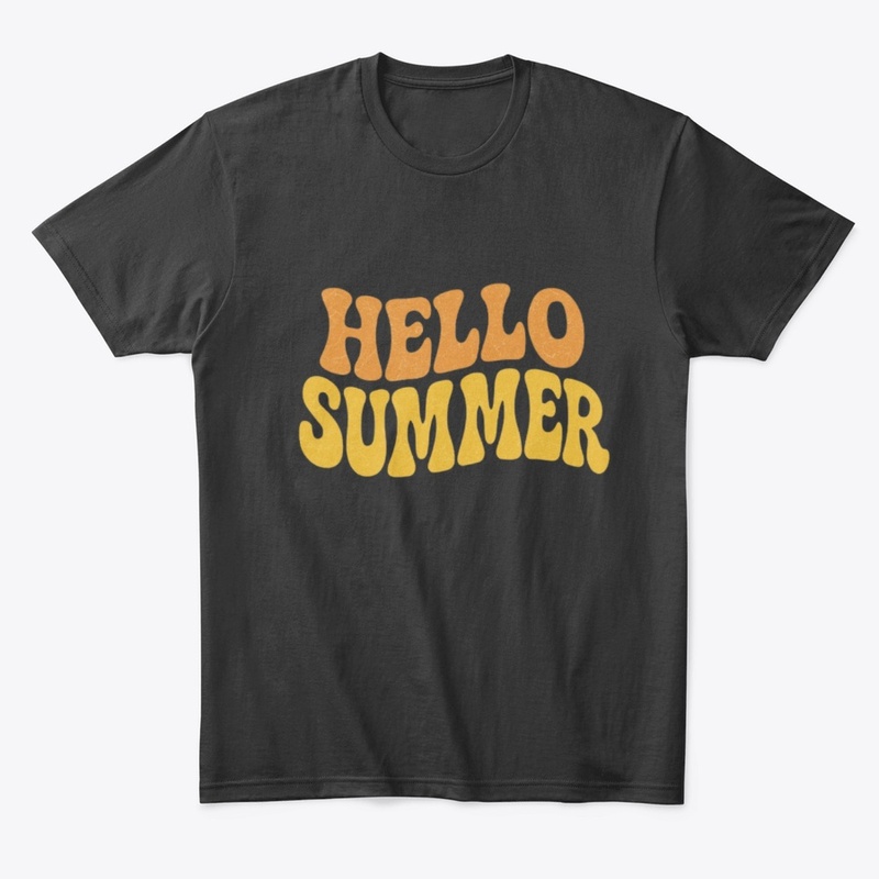 Retro Sunset "Hello Summer" Typography