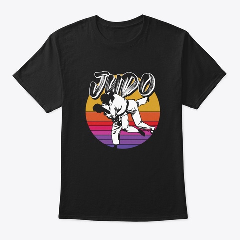 Judo Retro Sports Ninja Black T-Shirt Front
