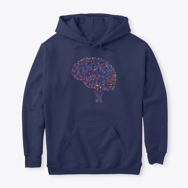Colorful circuit digital computer brain
