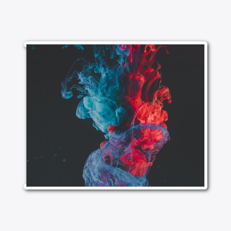 Blue and Red Smoke Illustration