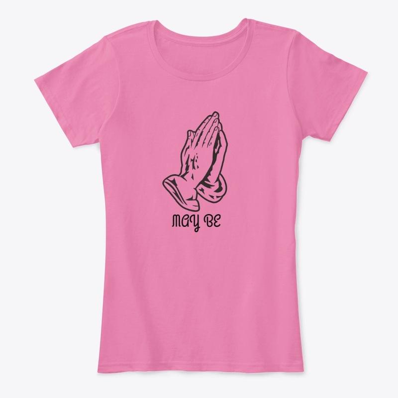 "MAY BE" PRINT HOODED T-SHIRTS/TEES