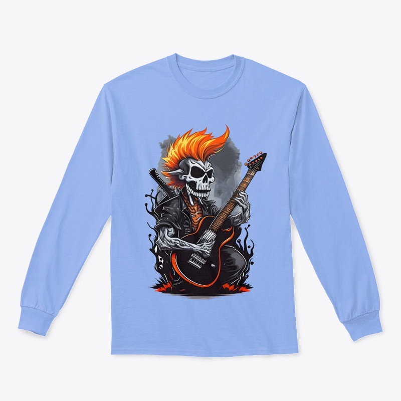 Ghost skull playing guitar t shirt 