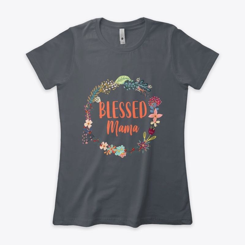 Moms Gift Floral Blessed Mama Shirt